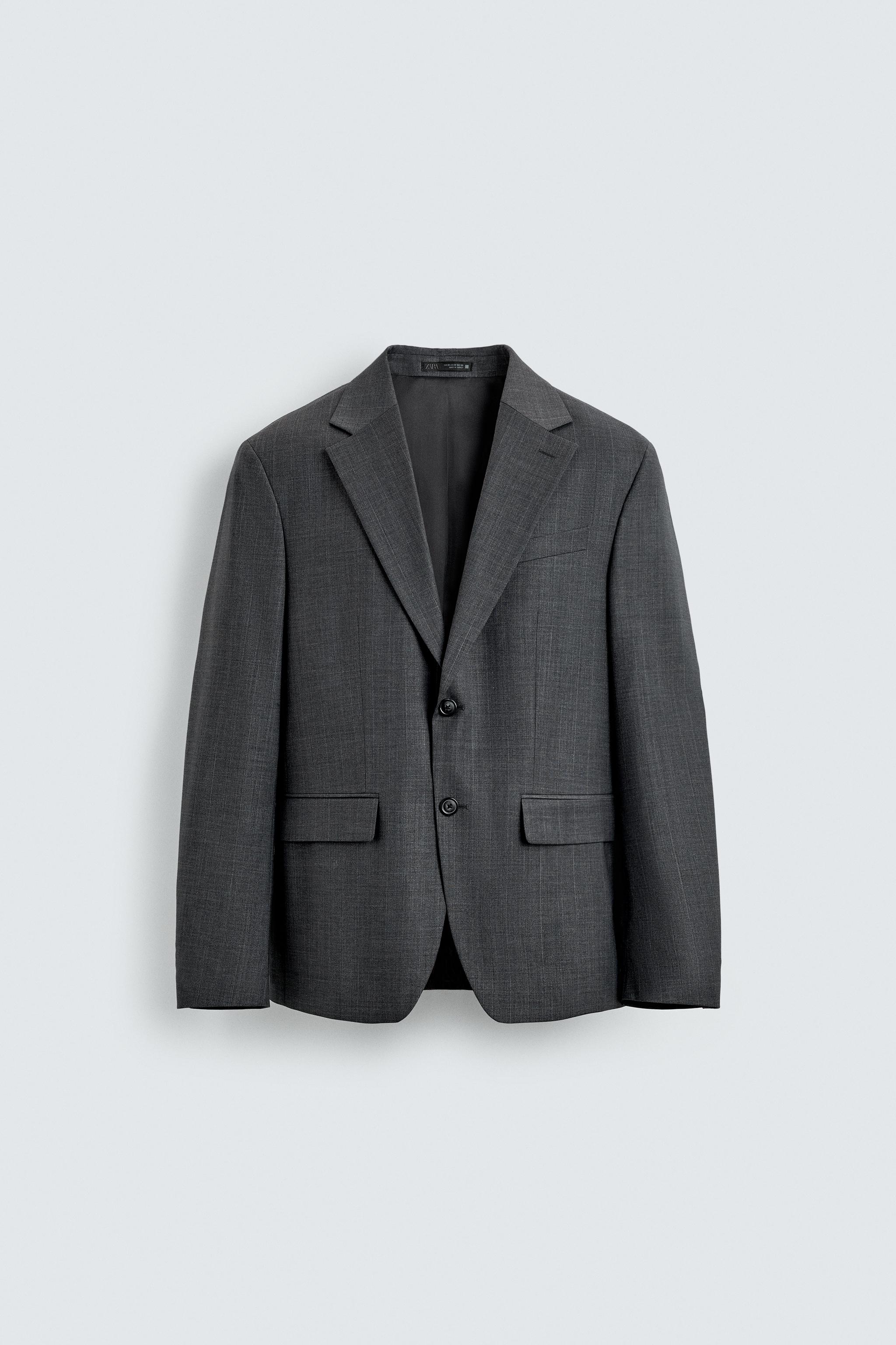 REGULAR FIT PINSTRIPE SUIT BLAZER